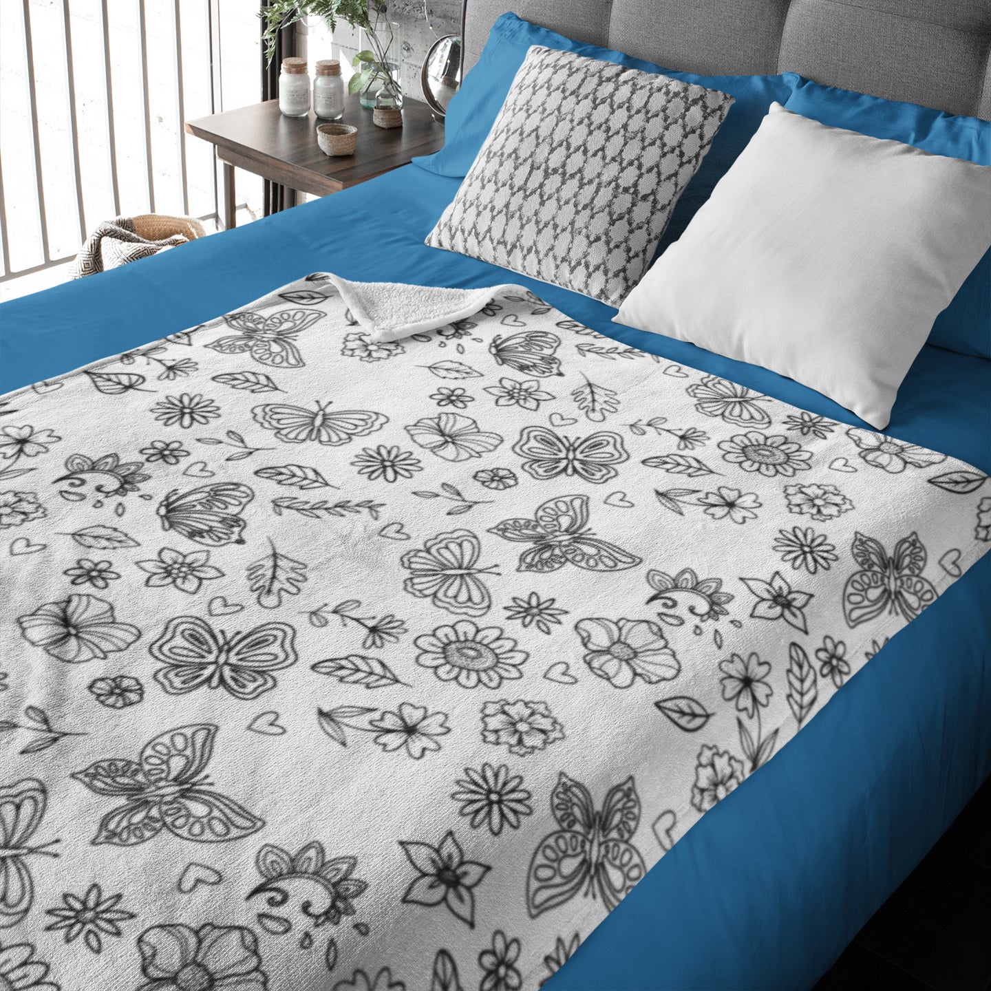 Personalized Flowers Girl Doodle Blanket??- Gift for Kids