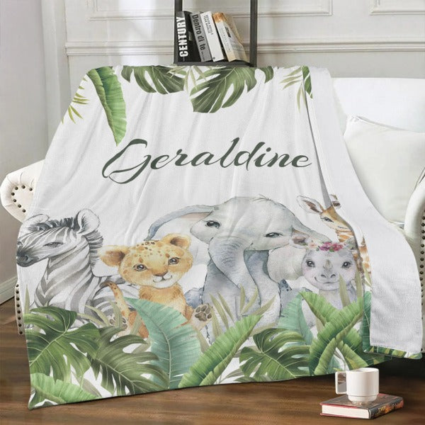 Personalized Jungle Animal Blanket – Gift for Baby_8809