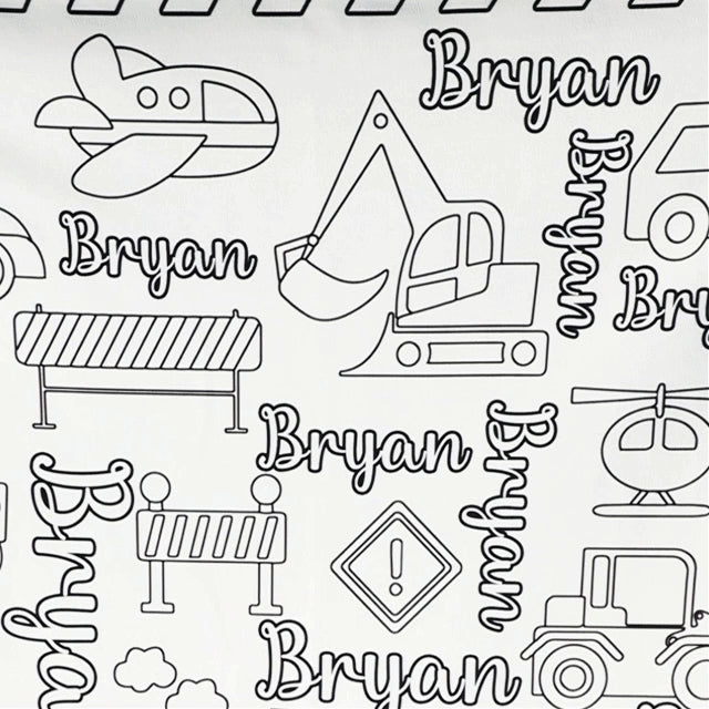 Personalized Custom Truck Coloring Blanket??- Gift For Kids