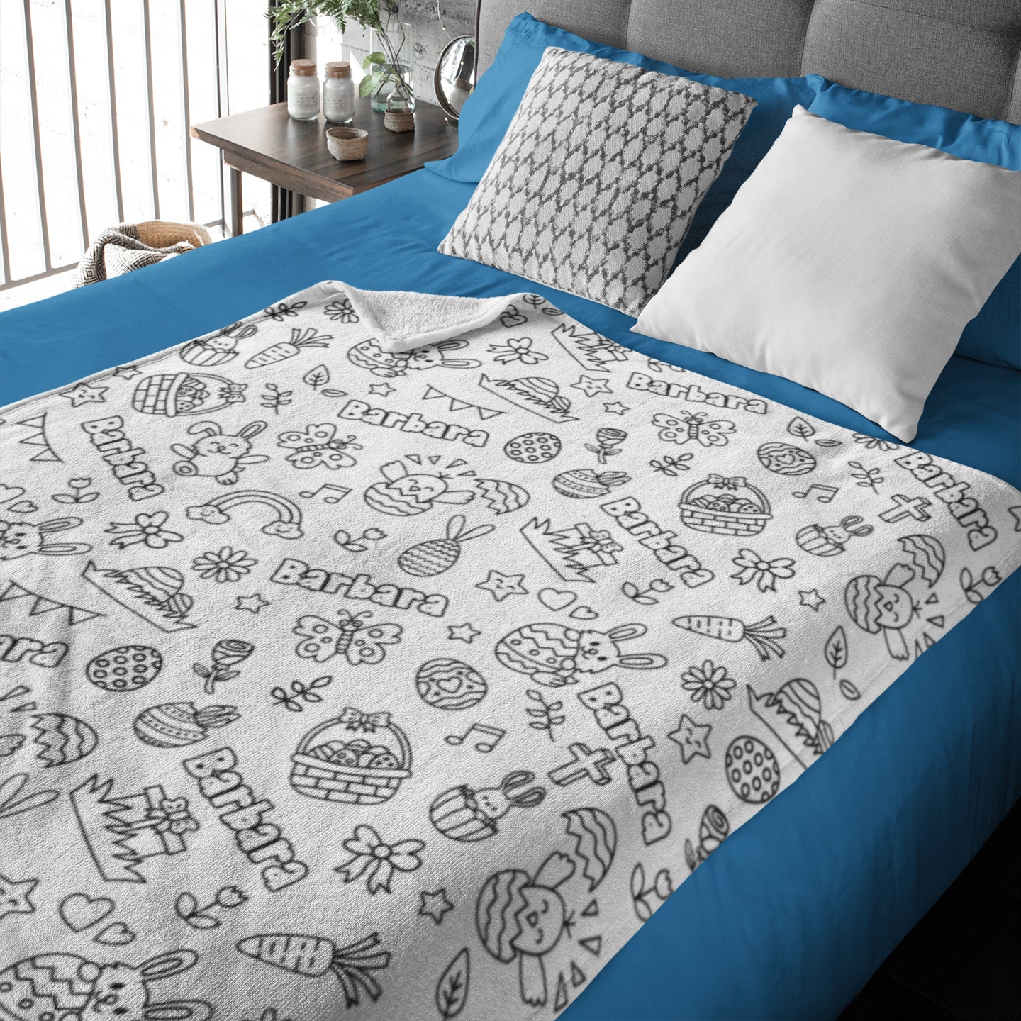 Personalized Cute Easter Doodle Blankets??- Gift for Kids