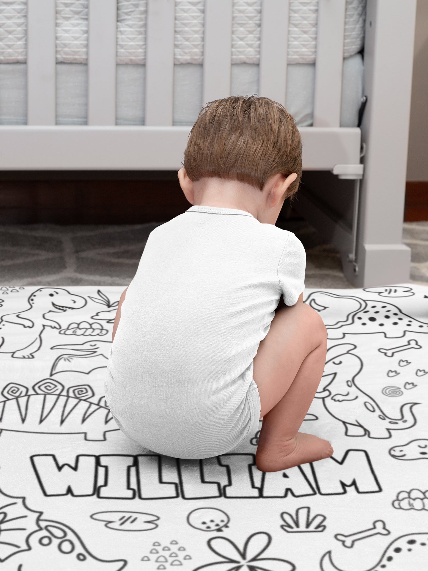 Personalized Cartoon Dinosaur Kids Coloring Blanket??- Gift for Kids