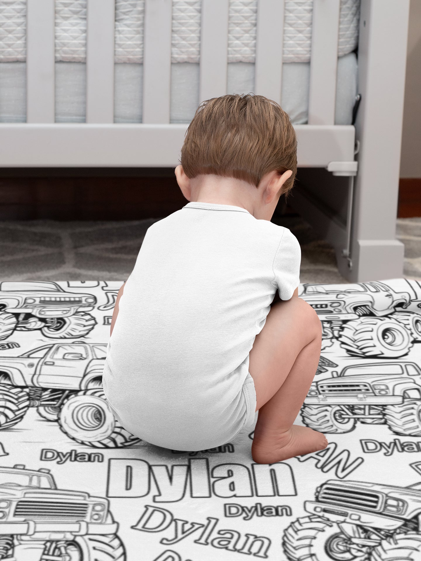 Personalized Custom Monster Truck Coloring Blanket??- Gift For Kids