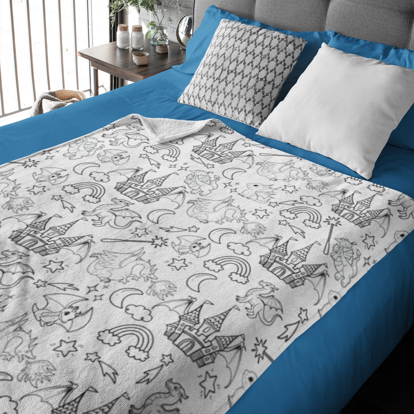 Dragon Girl Coloring Blanket??- Gift for Kids