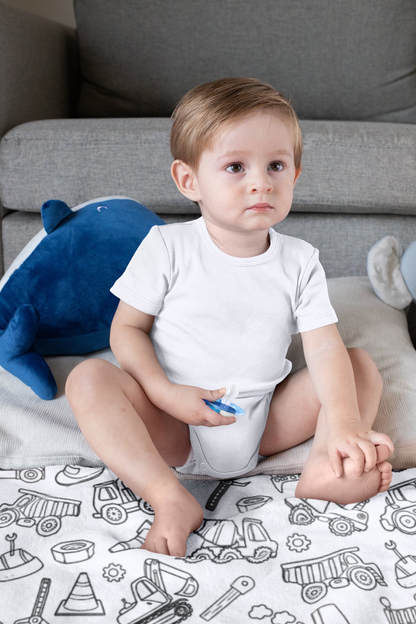 Cartoon Construction Doodle Blanket??- Gift for Kids