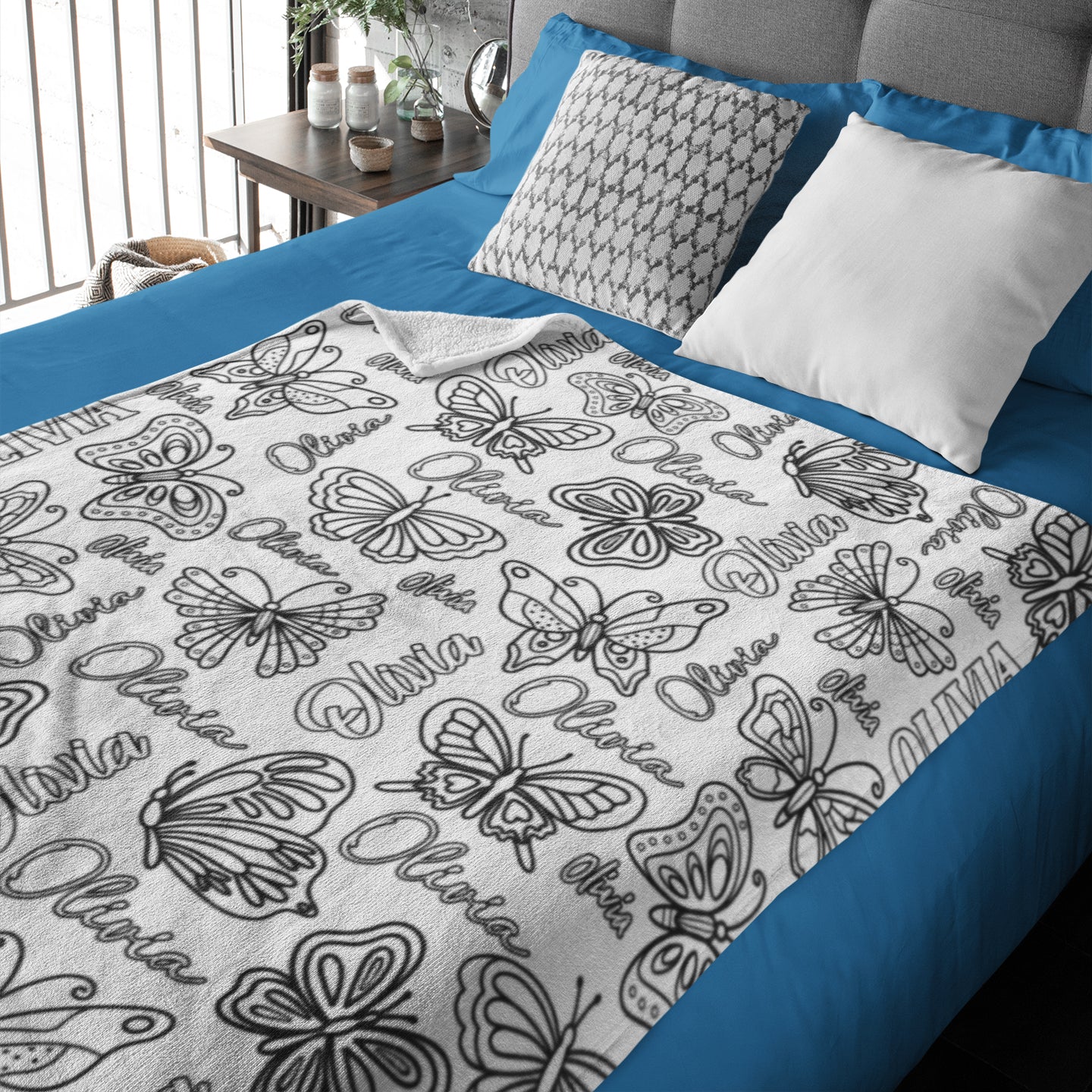 Personalized Butterfly Girls Doodle Blankets??- Gift for Kids