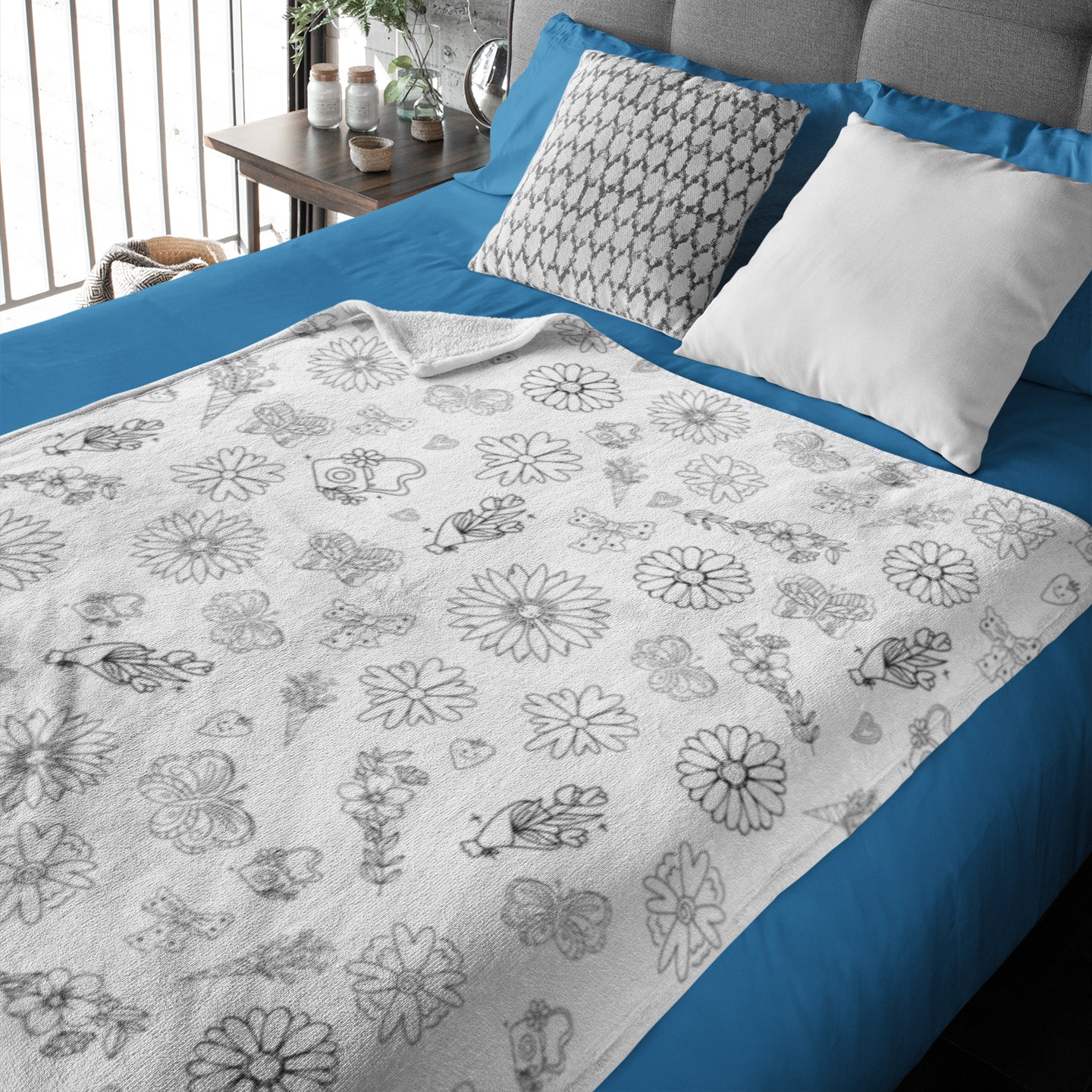 Children's Coloring Flower And Plant Blanket??- Gifts for Kids