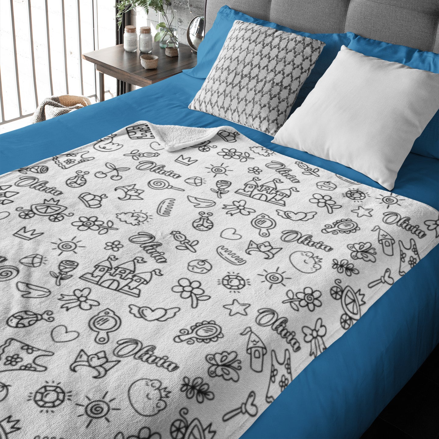 Personalized Princess Girl Doodle Blankets??- Gift for Kids