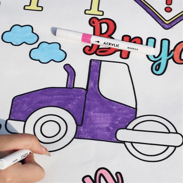 Personalized Custom Truck Coloring Blanket??- Gift For Kids