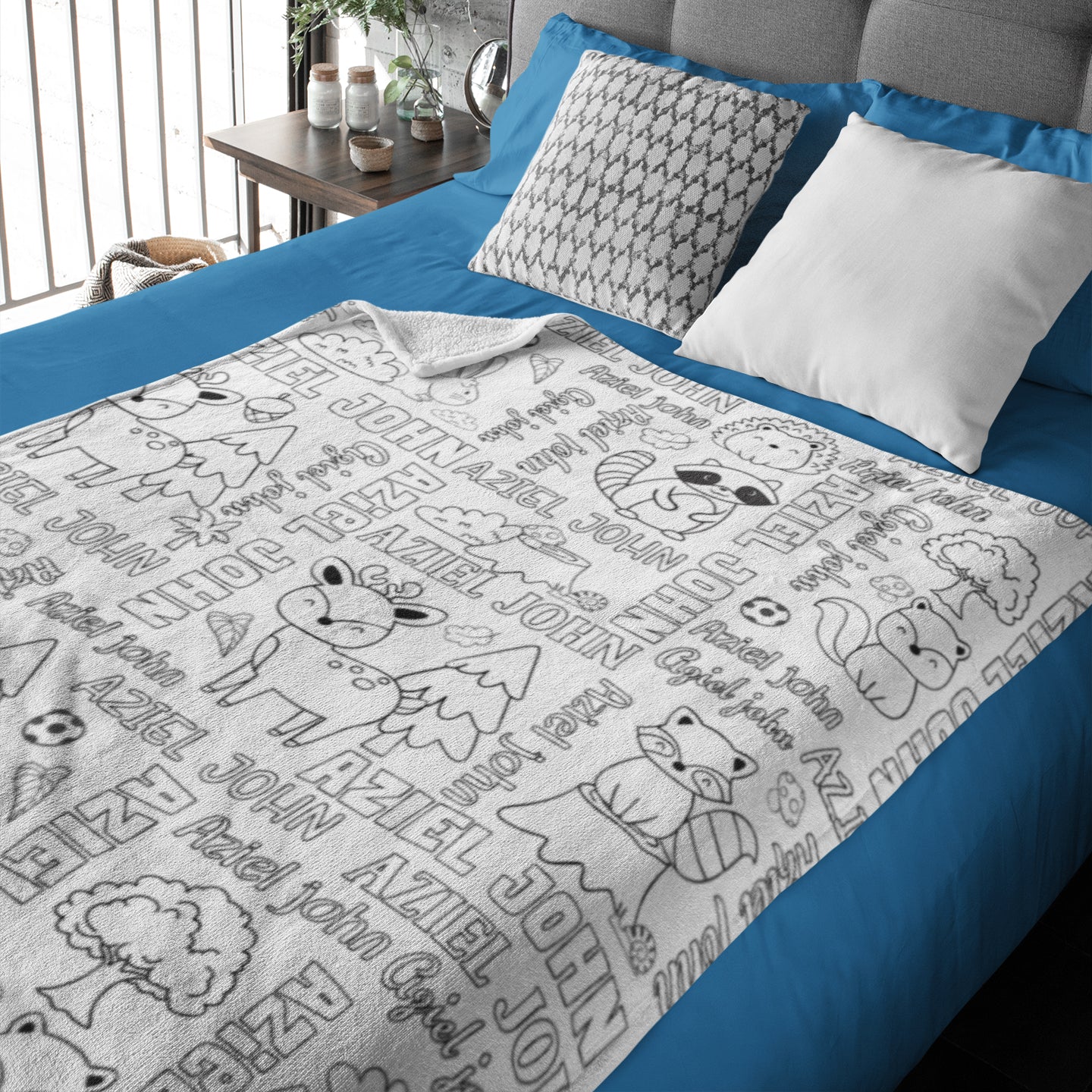 Personalized Cute Animals Coloring Blankets??- Gift for Kids