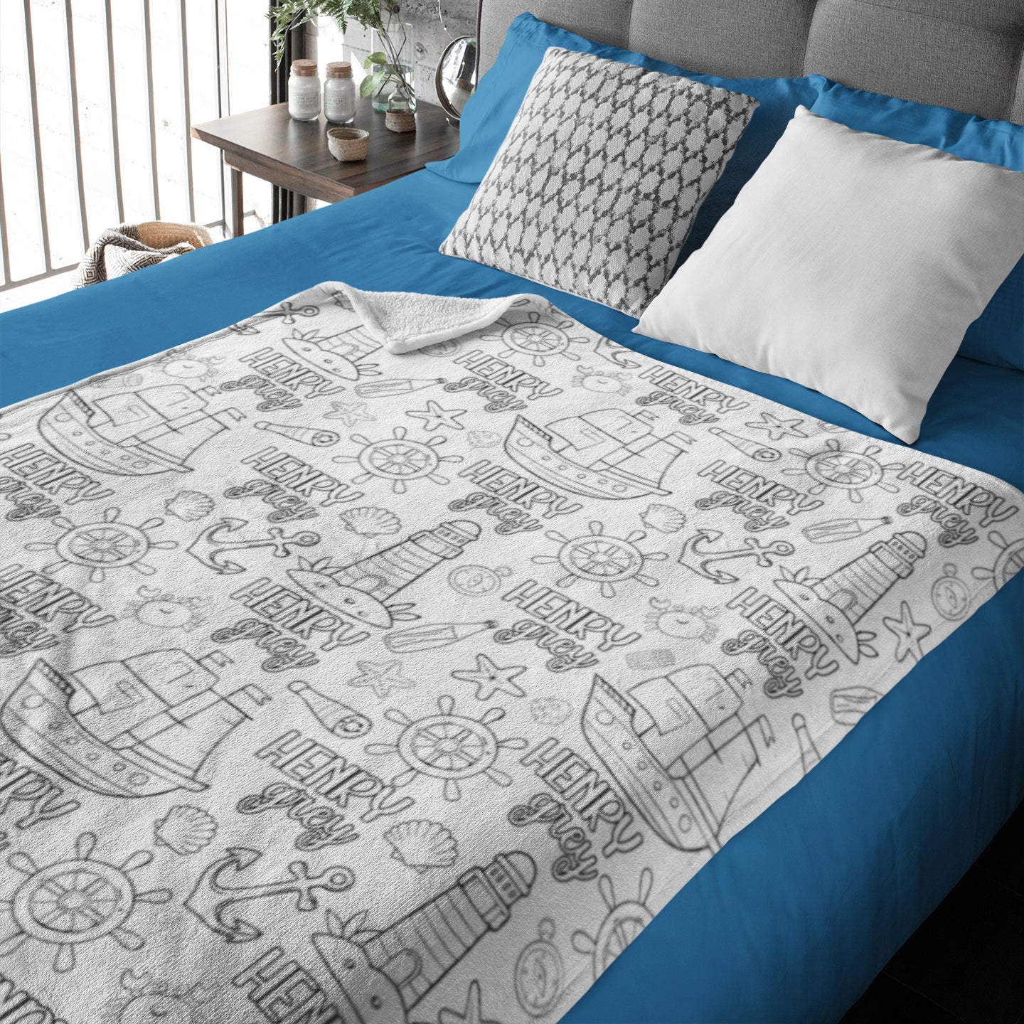 Personalized Nautical Coloring Blankets??- Gift for Kids