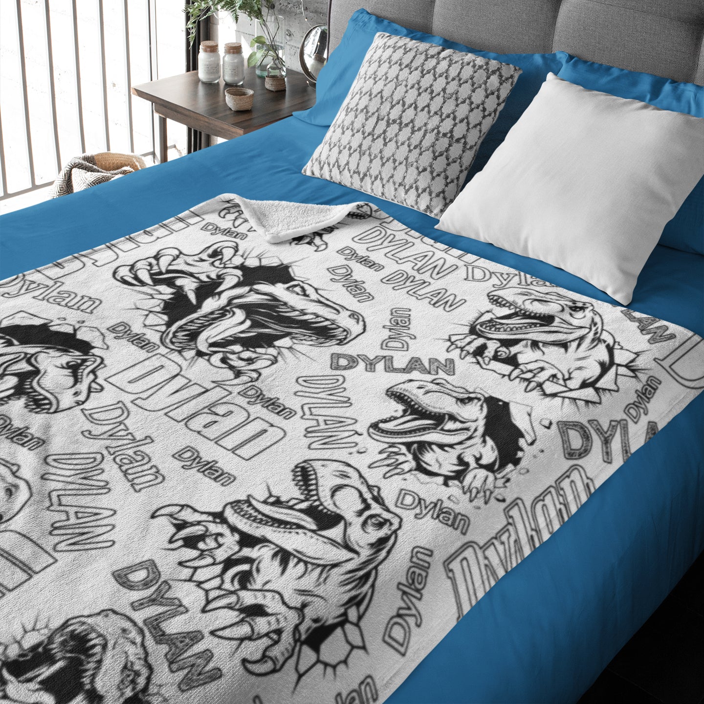 Personalized Custom Dinosaurs Coloring Blanket??- Gift For Kids
