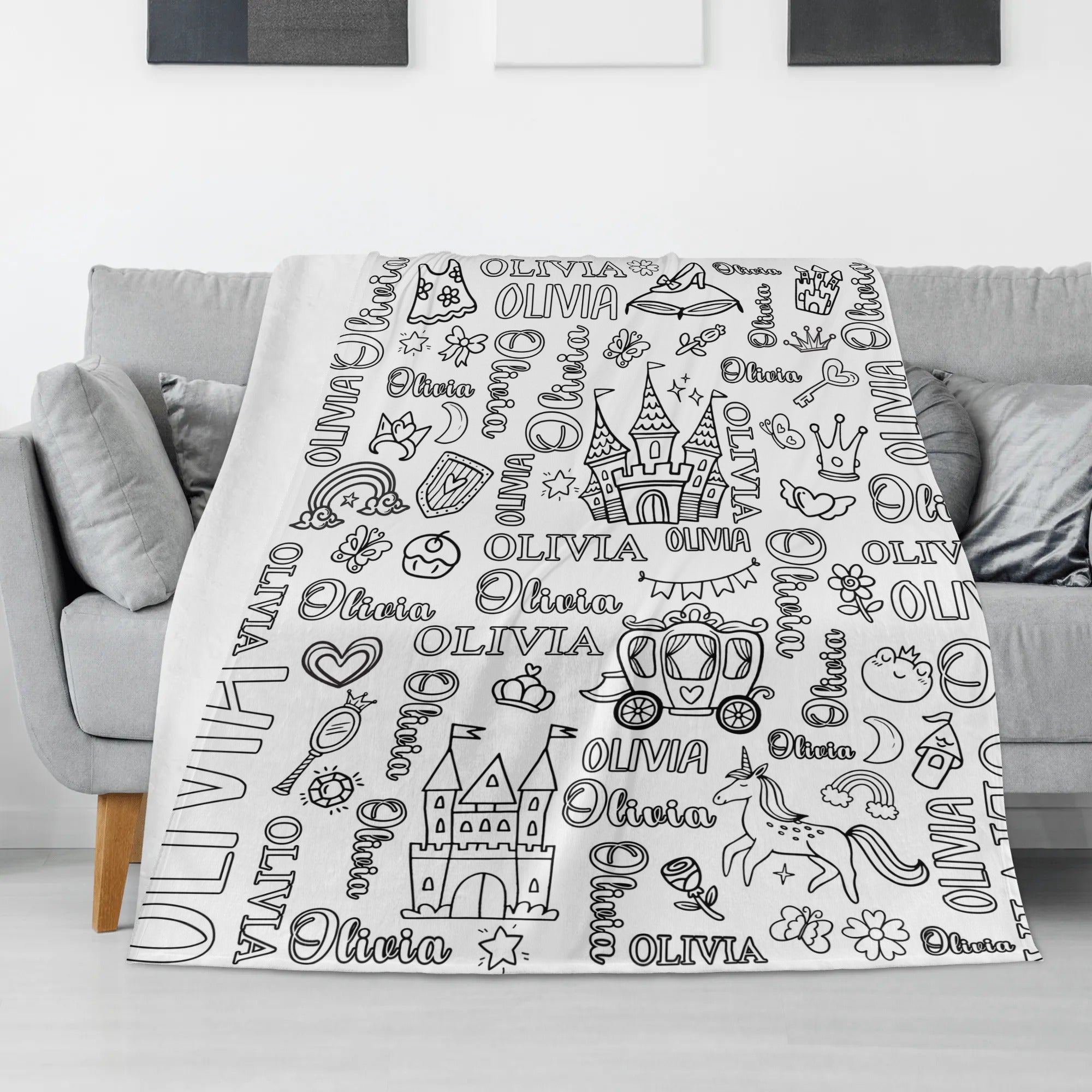 Personalized Fairy Princess Doodle Blankets??- Gift for Kids