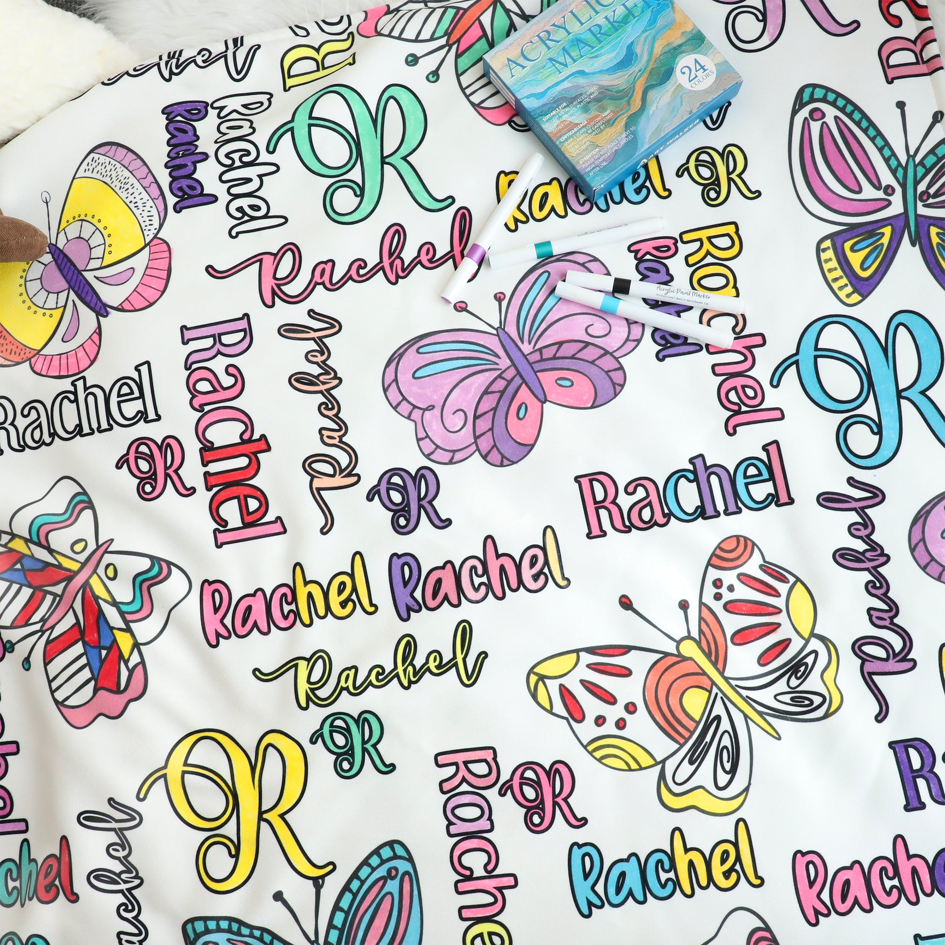 Personalized Butterfly Coloring Blanket??- Gift for Kids