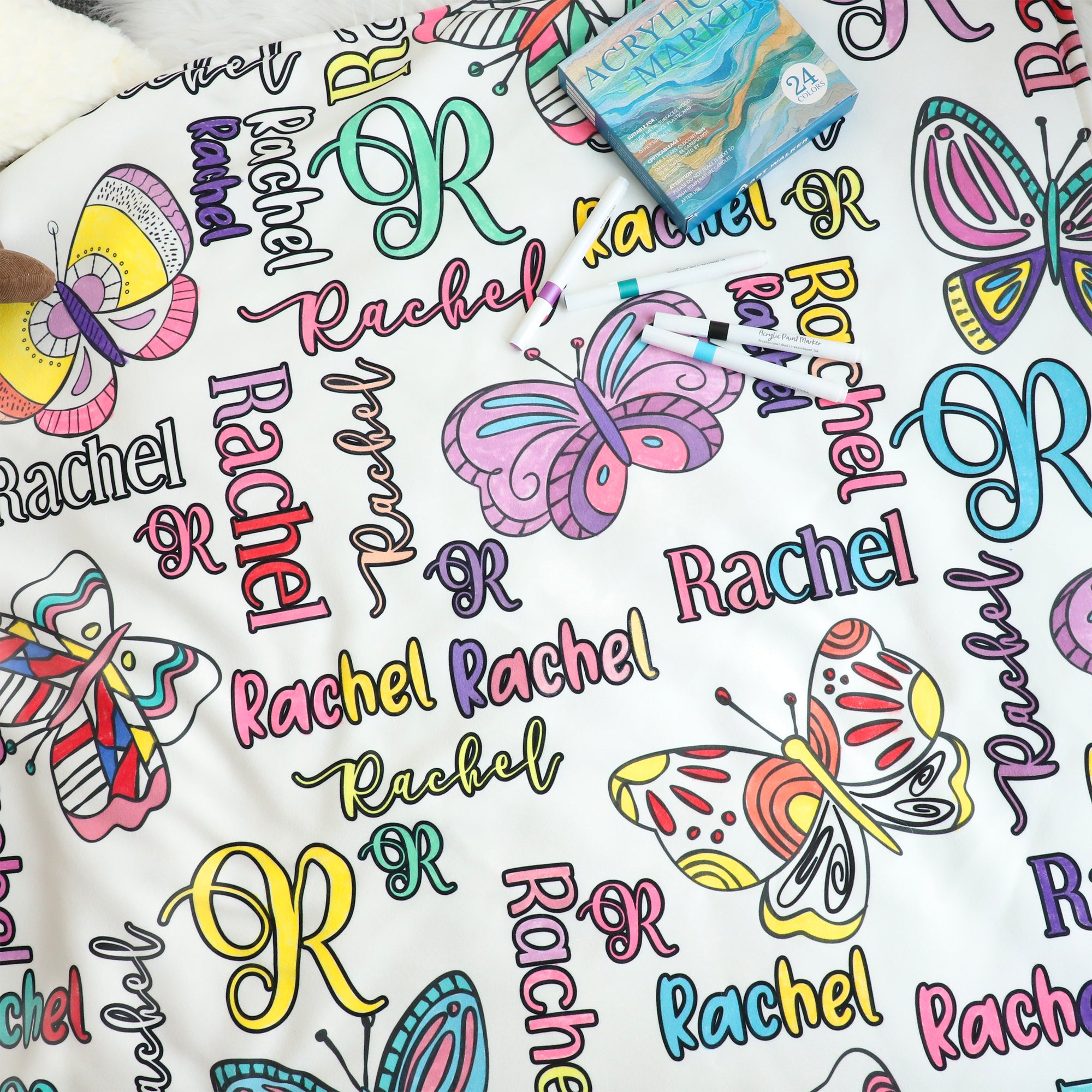 Personalized Butterfly Coloring Blanket??- Gift for Kids