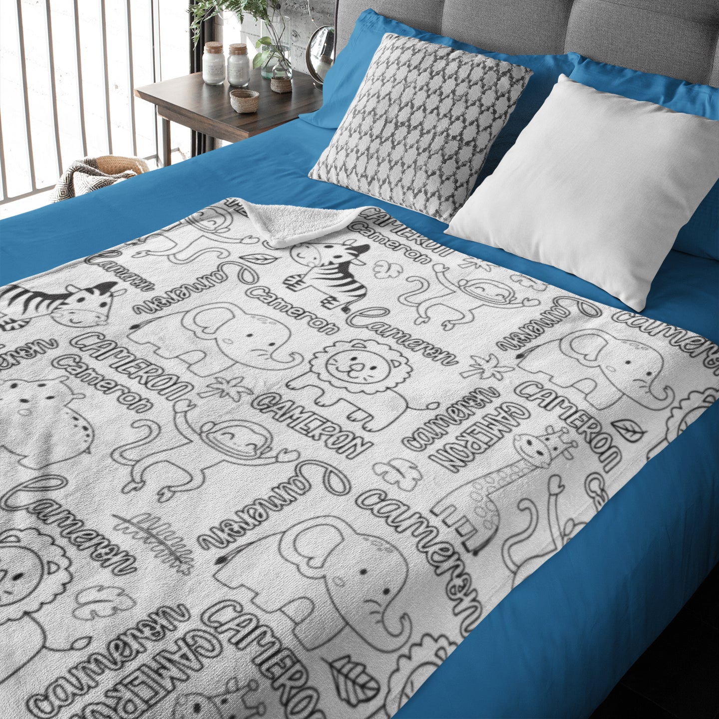 Personalized Cute Animal Doodle Blankets??- Gift for Kids