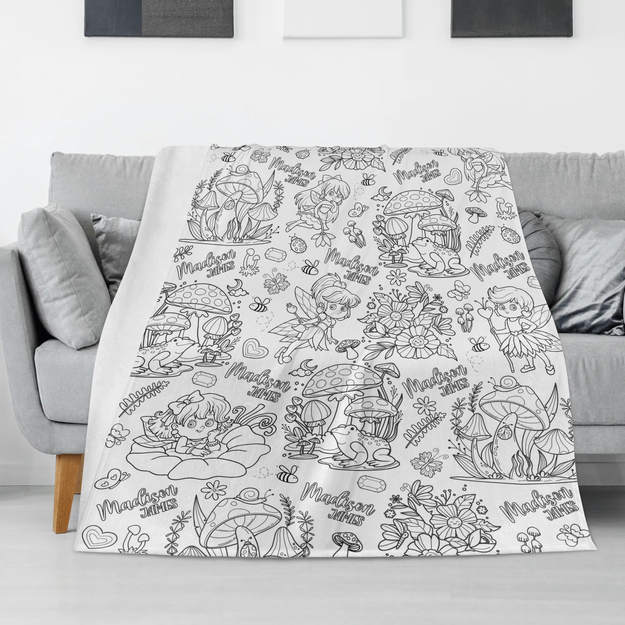 Personalized Magic Mushroom Doodle Blanket??- Gift for Kids