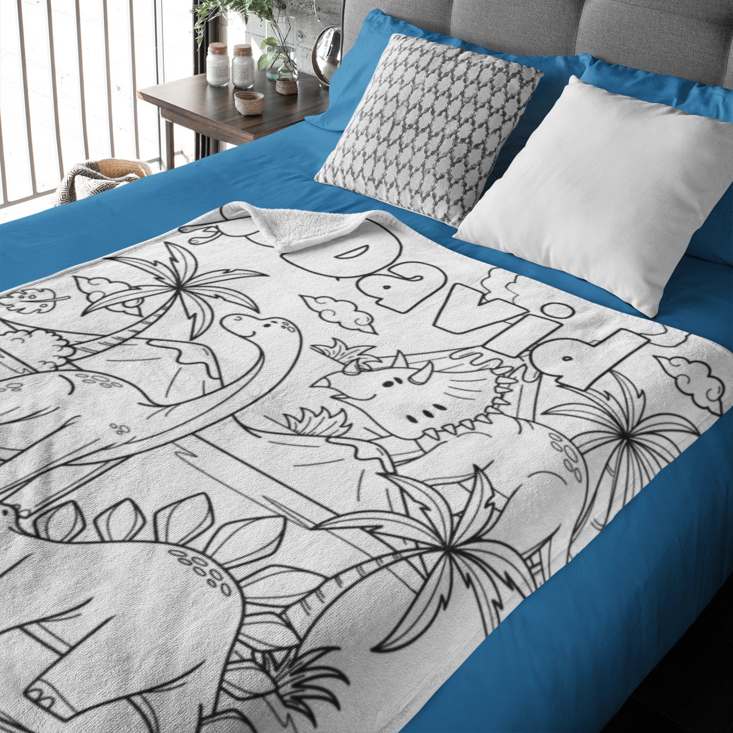 Personalized Cute Dinosaurs Doodle Blankets??- Gift for Kids