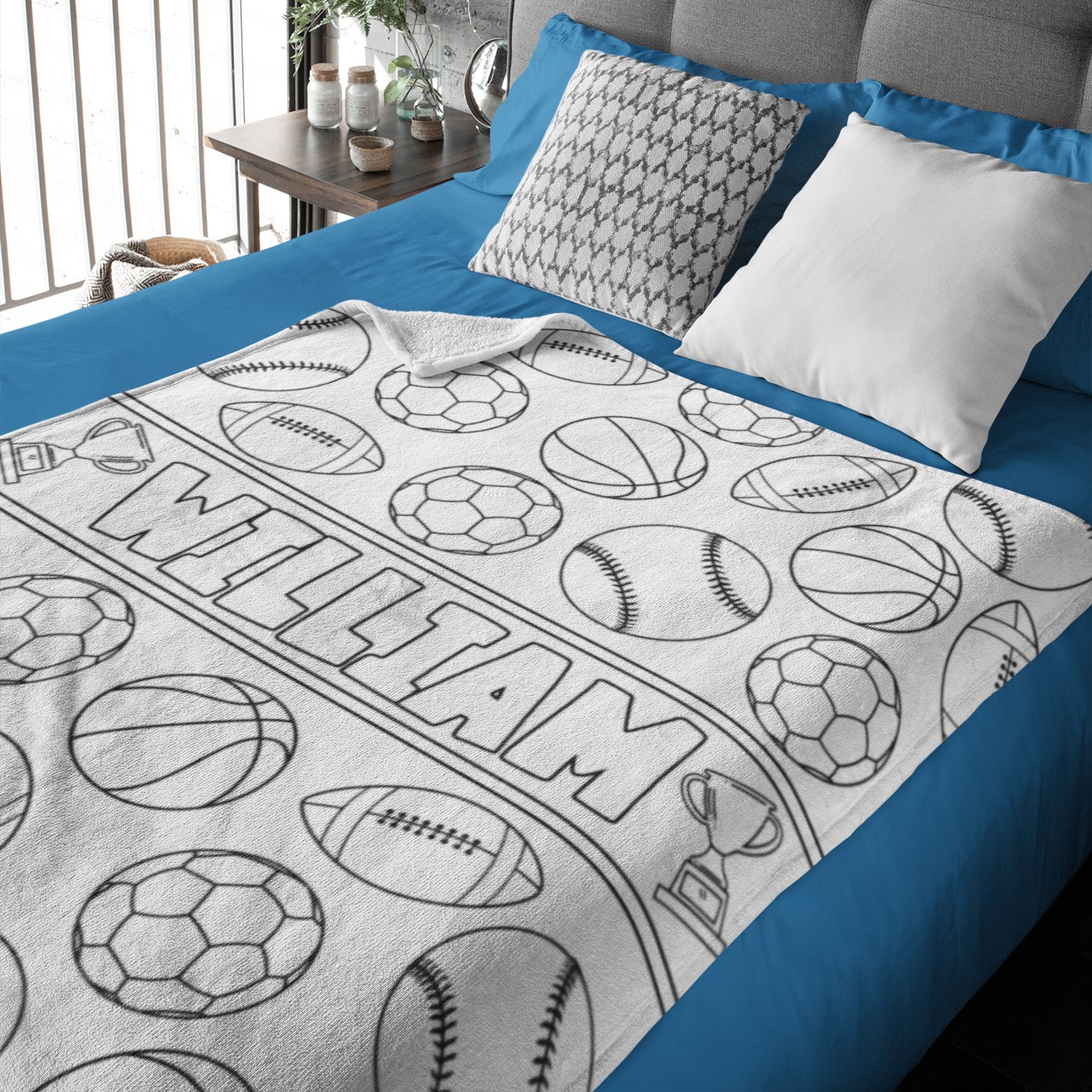 Personalized Sports Ball Doodle Blankets??- Gift for Kids
