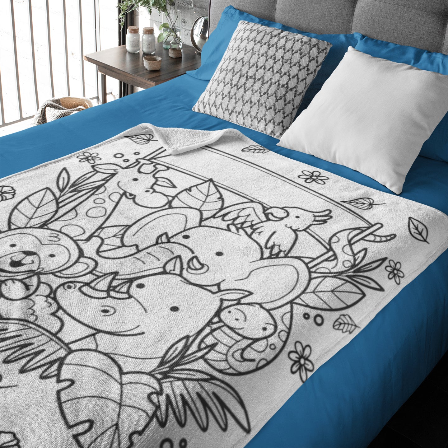 Personalized Forest Animals Doodle Blanket??- Gift for Kids