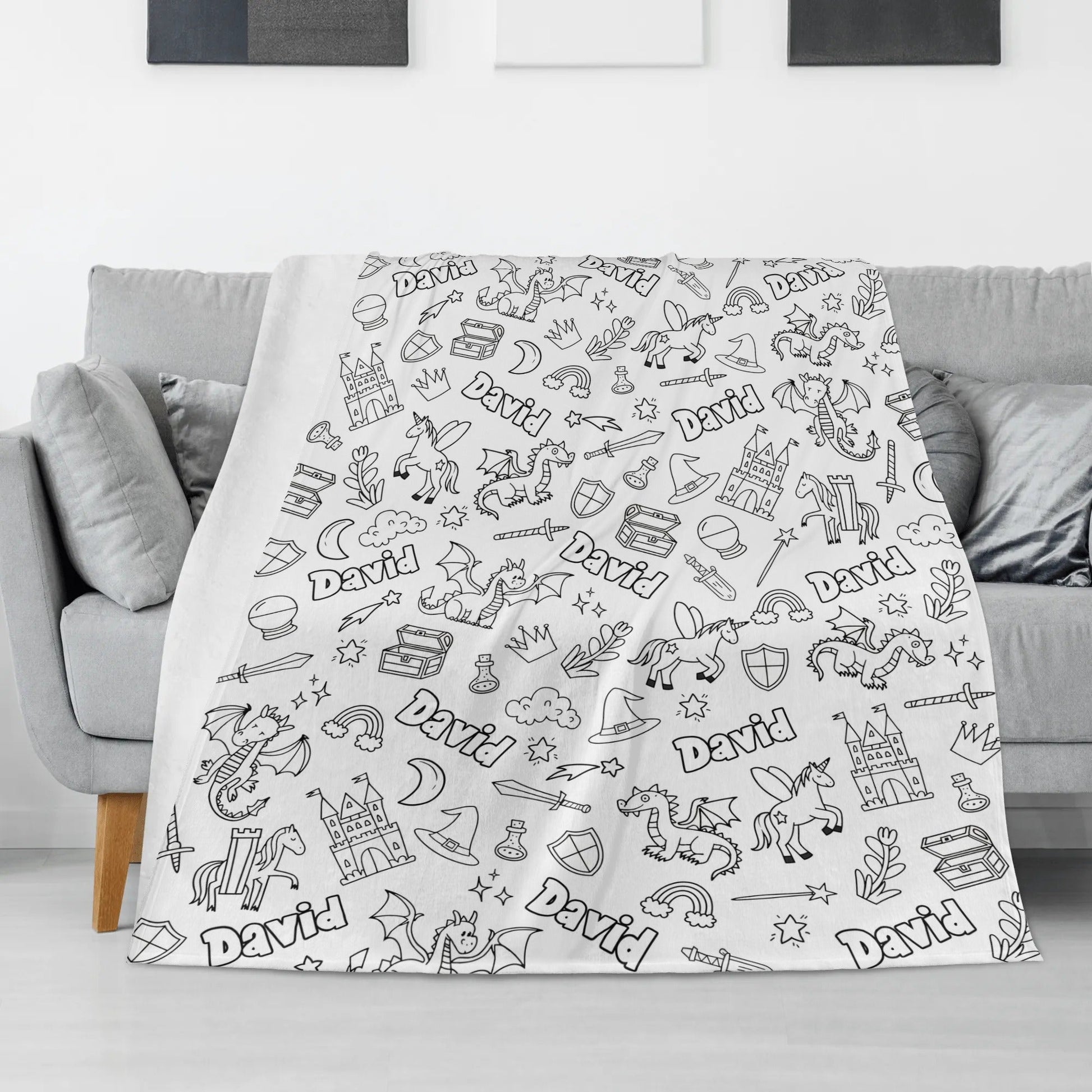 Personalized Magic Princess Doodle Blankets??- Gift for Kids