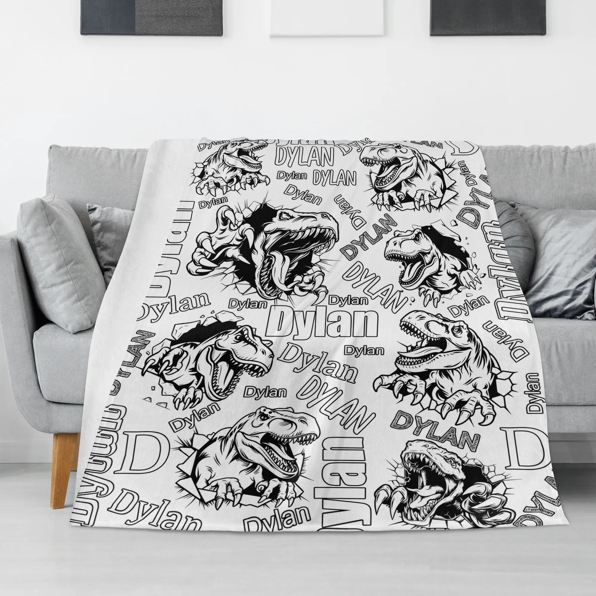 Personalized Custom Dinosaurs Coloring Blanket??- Gift For Kids