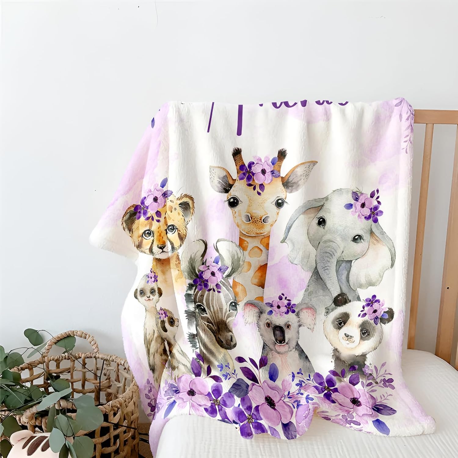 Personalized Baby Blanket for Girls, Custom Baby Blanket with Name, Customized Name Blankets for Kids