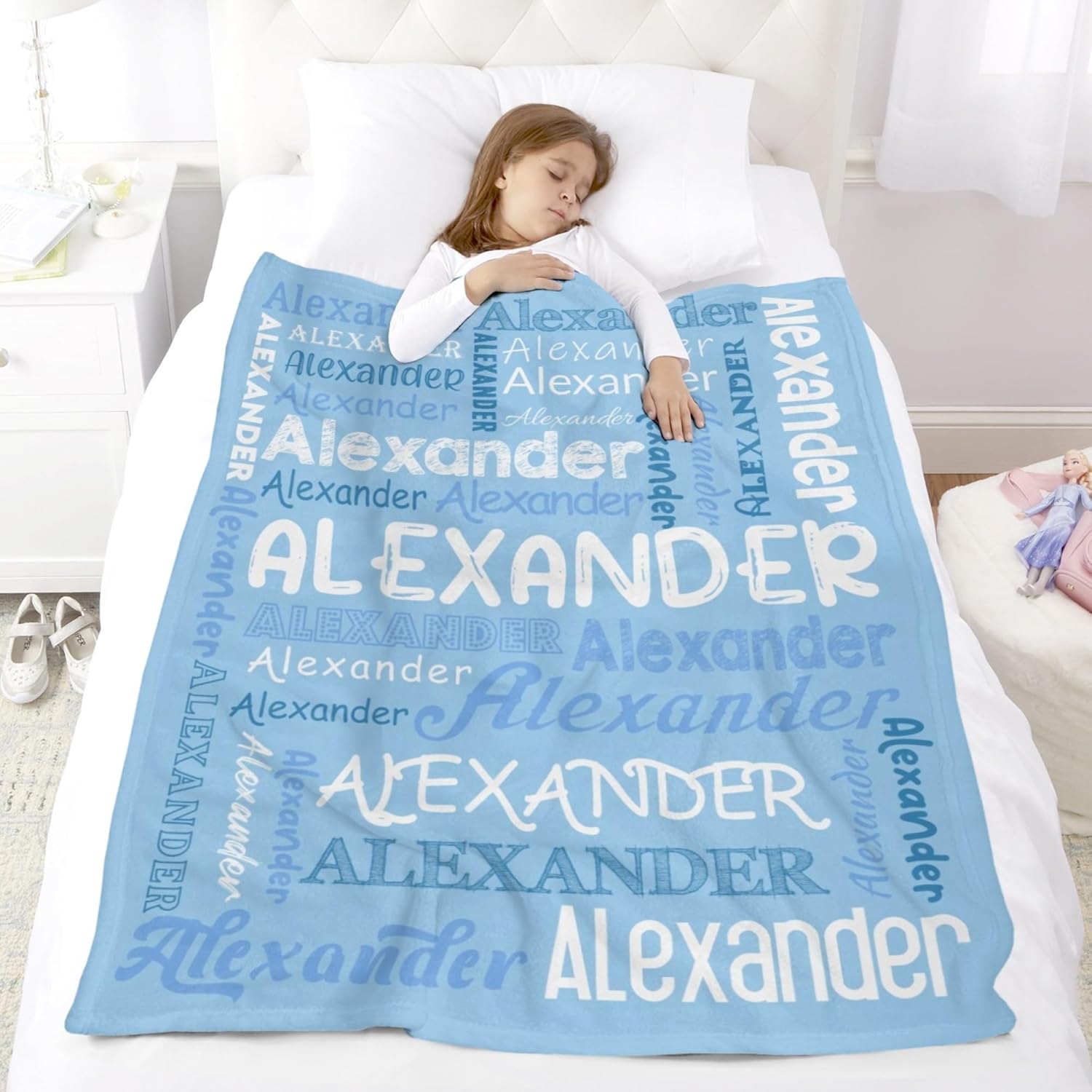 Personalized Baby Blanket,Custom Baby Blanket with Name,Customized Baby Name Blanket,Baby Blankets for Boys or Girl