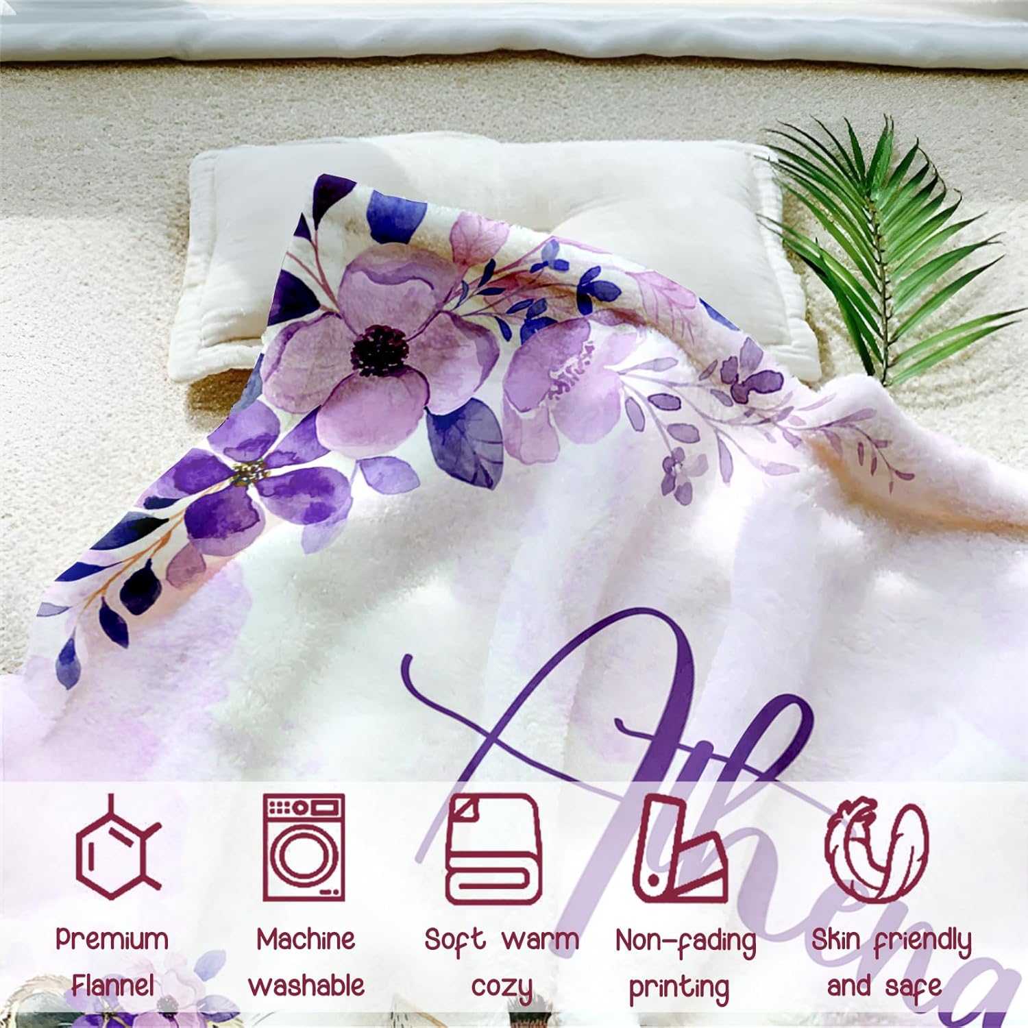 Personalized Baby Blanket for Girls, Custom Baby Blanket with Name, Customized Name Blankets for Kids