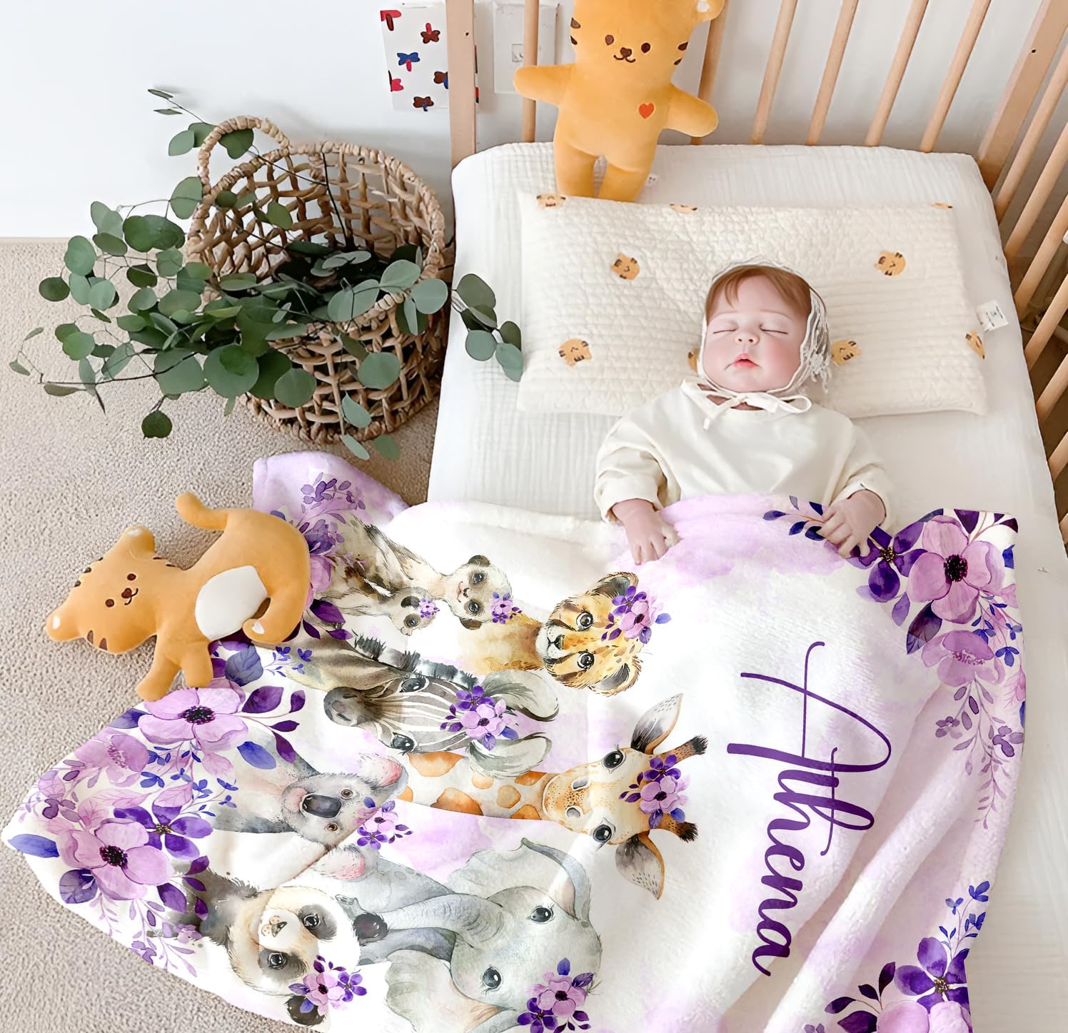 Personalized Baby Blanket for Girls, Custom Baby Blanket with Name, Customized Name Blankets for Kids