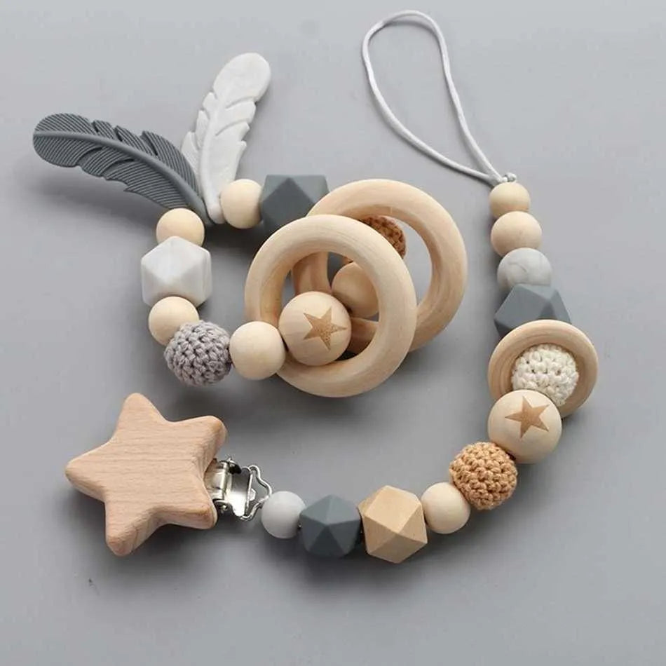 Baby Pacifier Clip – Cartoon Chain Holder, Teething Toy & Dummy Clip - Babyclipstore TR73G