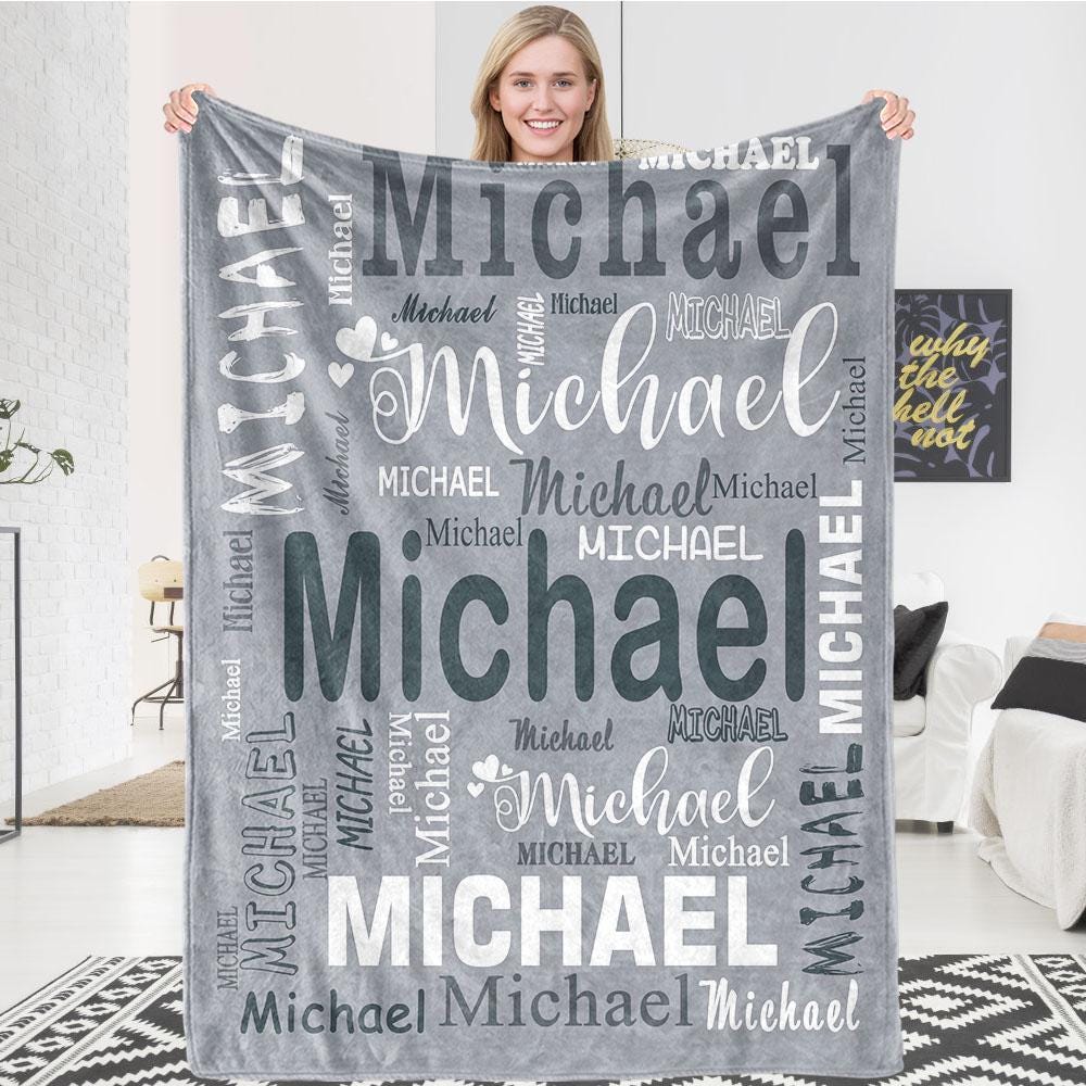 Custom Blanket for Baby, Kids, Adults, Personalized Baby Name Blanket, Blanket Gift for Boy, Girl, Nursery Blanket with Name, 1st Birthday Gift