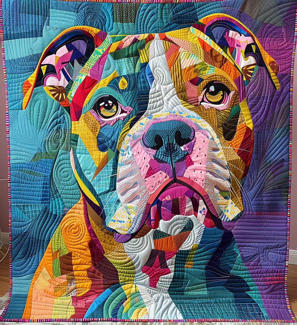 Colorburst Pup Charm Quilted Blanket NCU0DV1643