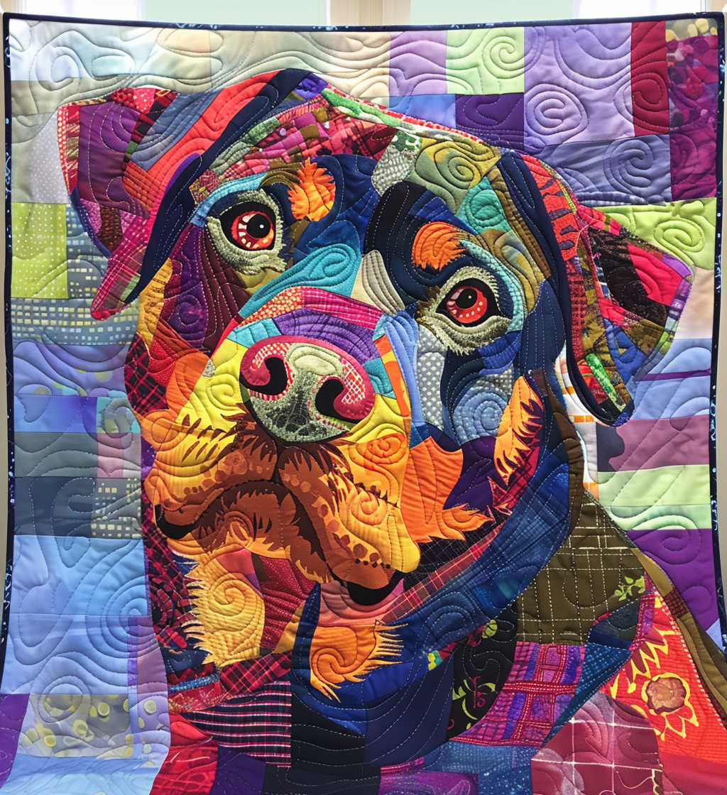 Cozy Rottie Charm Quilted Blanket NCU0DV1648