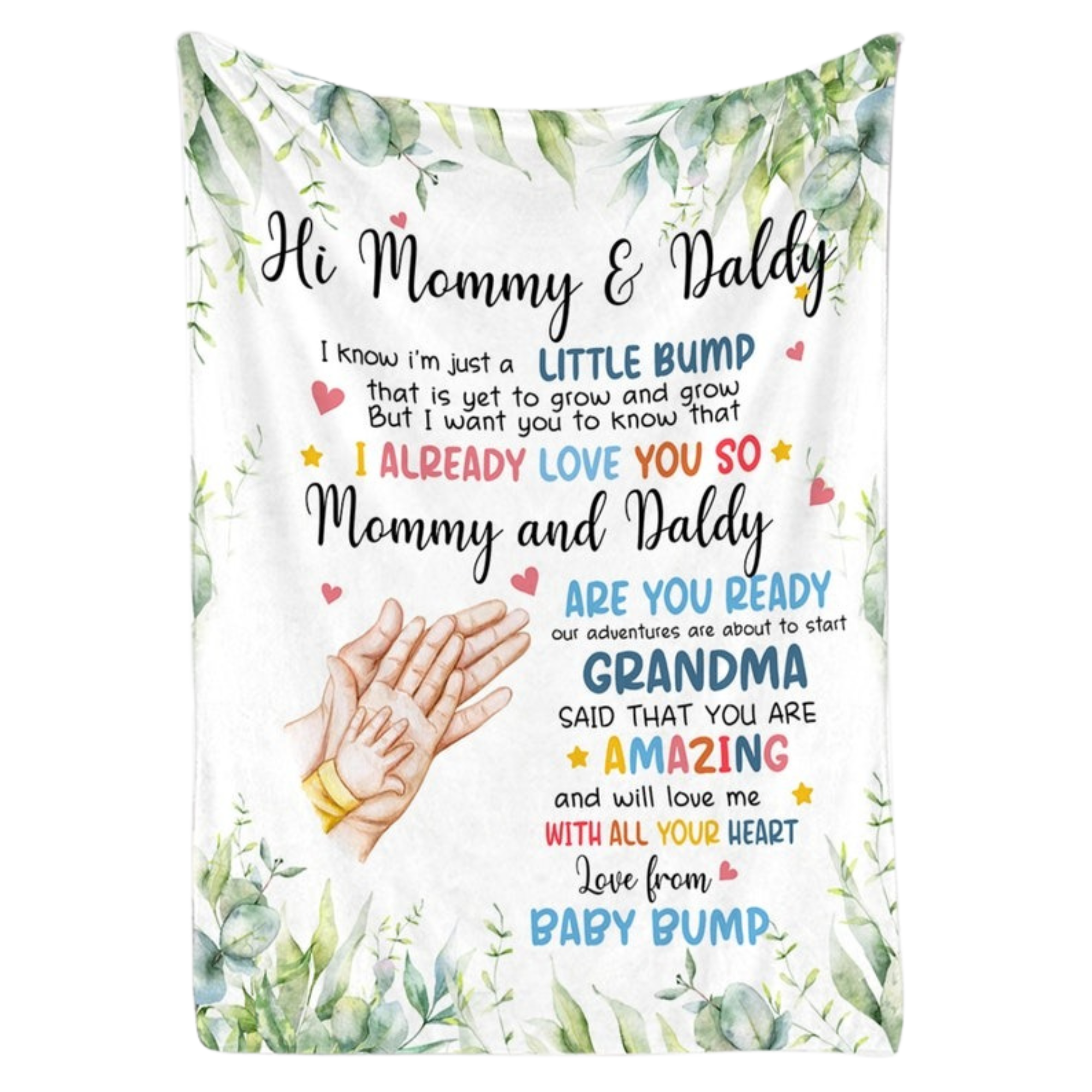 Custom Blanket for Mom and Dad, Personalized Sonogram Blanket, Pregnancy Announcement Gift, Mom to Be Gift from Bump, Daddy Gift