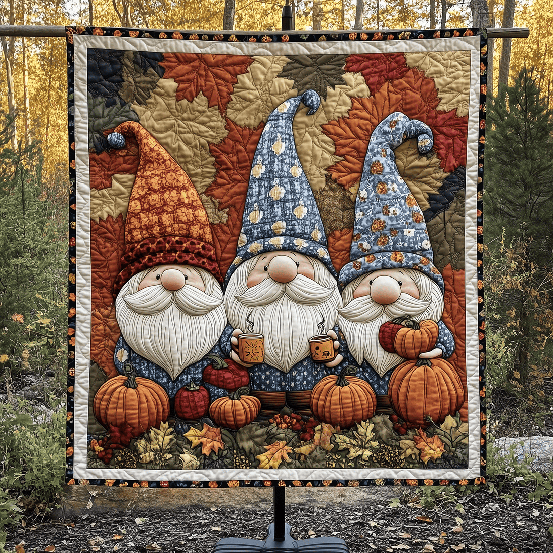 Gnome Harvest Quilted Blanket NCU0TH1820