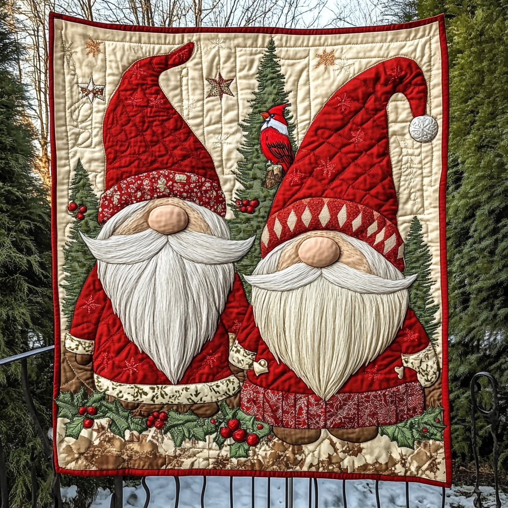Gnome for the Holidays Quilted Blanket NCU0DK907