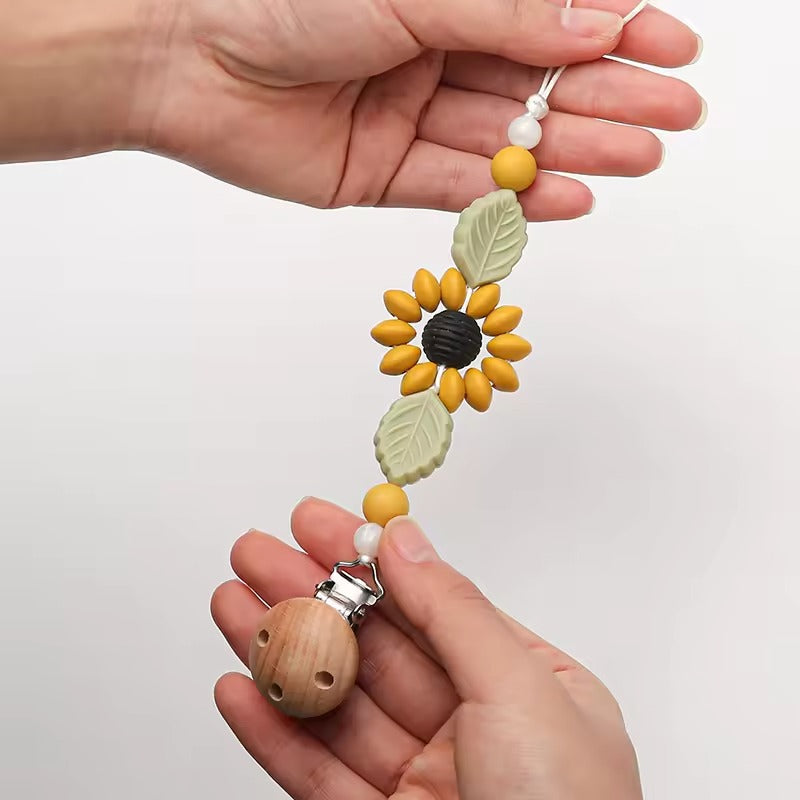 Handmade Baby Pacifier Clip, Silicone Teething Chain, Dummy Nipple Holder, Baby Shower Gift, Cute Newborn Accessory for Boys & Girls