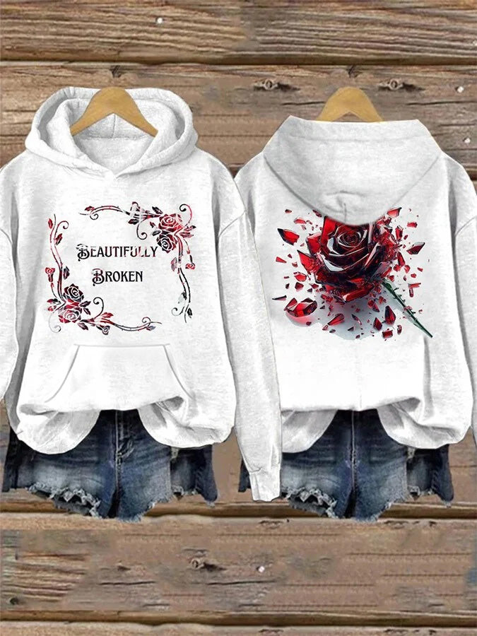Jelly Roll's Beautifully Broken Rose Hoodie Country Music Hoodie Jelly Roll Fans Father's Day Gift for Dad