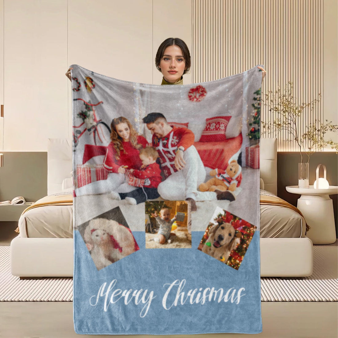 Personalized Photo Blanket, Custom Blanket with Text, Memorial Gift Blanket, Anniversary Gift, Couples Gift, Gift for Her, Christmas Gift Idea