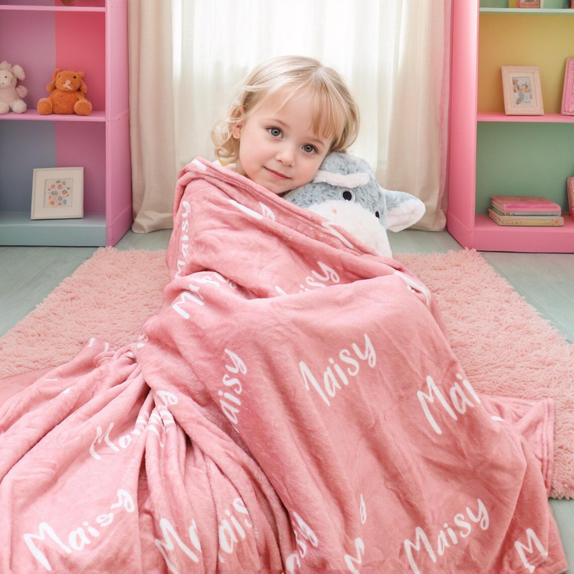 Personalized Name Blanket for Kids, Custom Fleece Nursery Blanket, Newborn Swaddle Blanket, Kids Throw Blanket, Baby Blanket Gift, Mother's Day Gift