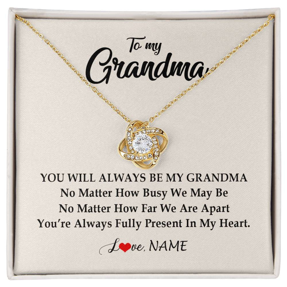 Personalized Grandma Necklace From Grandkids Granddaughter Grandson You're Always In My Heart Grandma Birthday Mothers Day Customized Gift Box Message Card