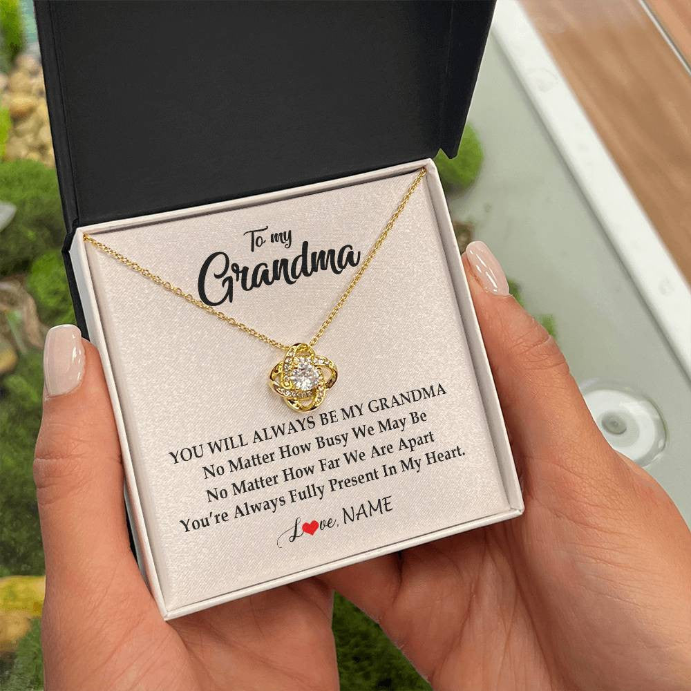 Personalized Grandma Necklace From Grandkids Granddaughter Grandson You're Always In My Heart Grandma Birthday Mothers Day Customized Gift Box Message Card