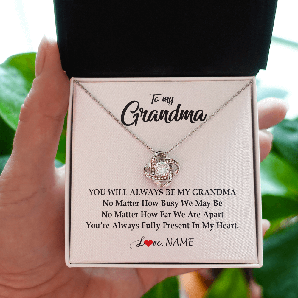 Personalized Grandma Necklace From Grandkids Granddaughter Grandson You're Always In My Heart Grandma Birthday Mothers Day Customized Gift Box Message Card