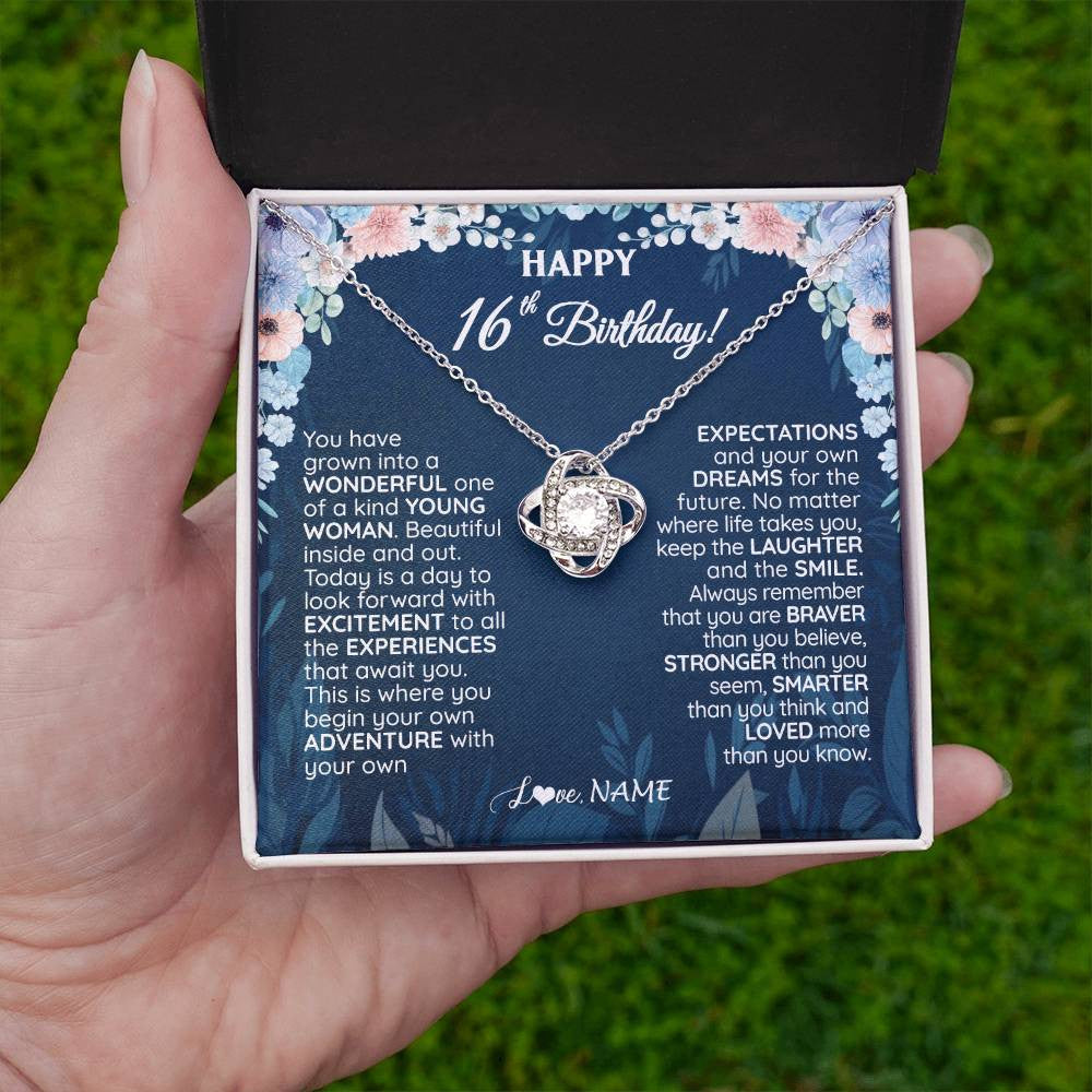 Personalized Happy 16th Birthday Gifts Necklace Sweet Fifteen 16th Year Old Women Birthday Gift Ideas For Her Daughter Niece Jewelry Gift Box Message Card