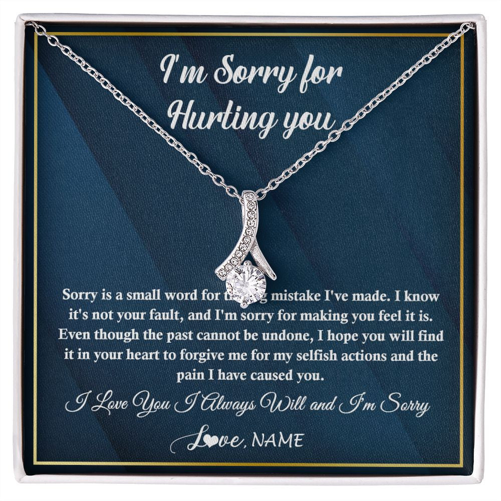 Personalized I'M Sorry Apology Necklace For Wife Girlfriend Forgive Me Sorry Gift Friend Partner Apology Pendant Jewelry Customized Gift Box Message Card