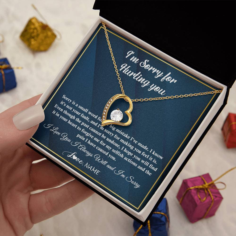 Personalized I'M Sorry Apology Necklace For Wife Girlfriend Forgive Me Sorry Gift Friend Partner Apology Pendant Jewelry Customized Gift Box Message Card