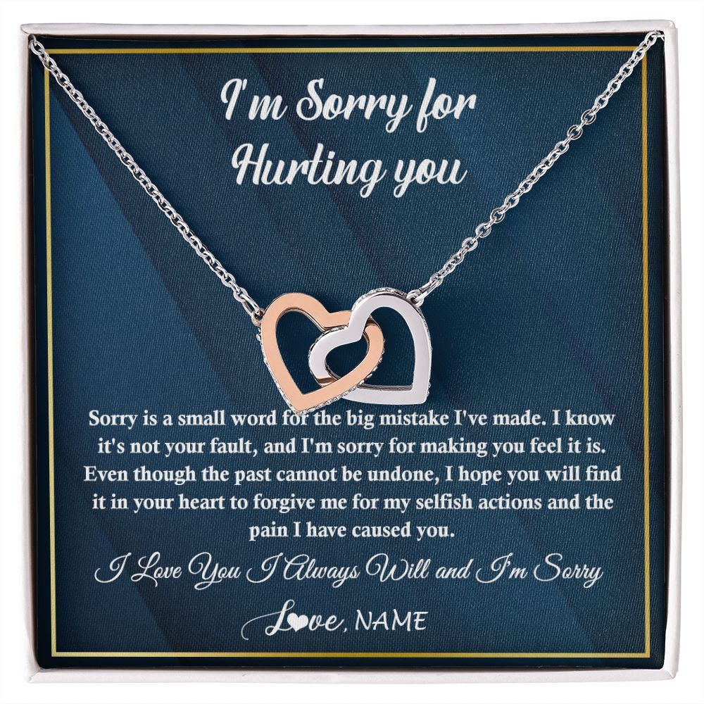 Personalized I'M Sorry Apology Necklace For Wife Girlfriend Forgive Me Sorry Gift Friend Partner Apology Pendant Jewelry Customized Gift Box Message Card
