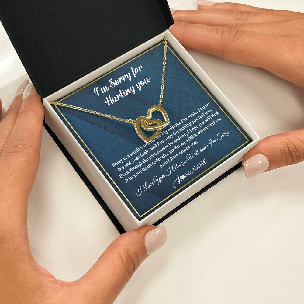 Personalized I'M Sorry Apology Necklace For Wife Girlfriend Forgive Me Sorry Gift Friend Partner Apology Pendant Jewelry Customized Gift Box Message Card