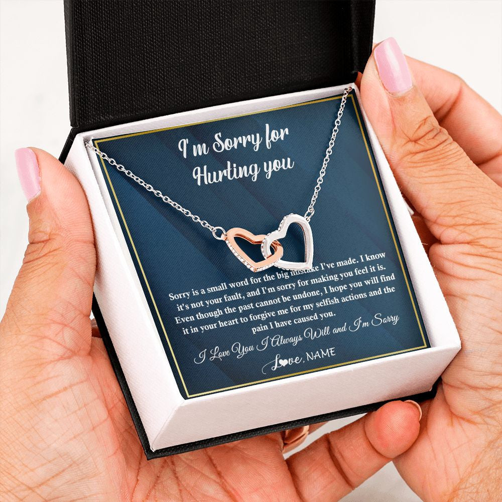 Personalized I'M Sorry Apology Necklace For Wife Girlfriend Forgive Me Sorry Gift Friend Partner Apology Pendant Jewelry Customized Gift Box Message Card