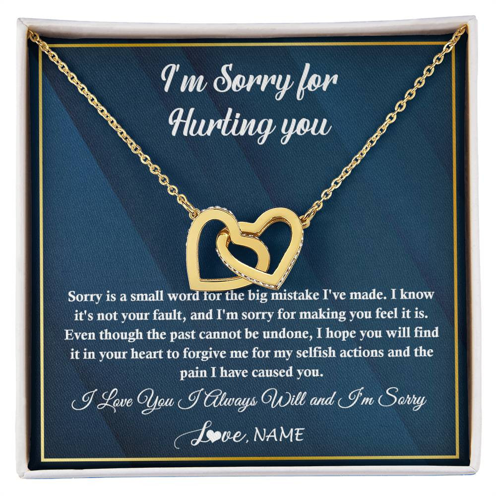 Personalized I'M Sorry Apology Necklace For Wife Girlfriend Forgive Me Sorry Gift Friend Partner Apology Pendant Jewelry Customized Gift Box Message Card